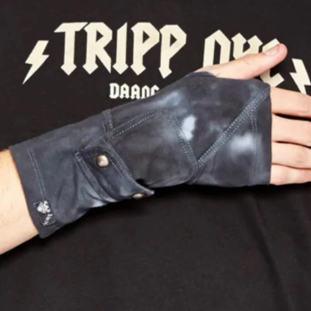 TRIPP NYC OSFM Arm Warmers with Small Pocket Denim Blue Indigo Unisex OSFM